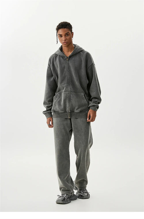 Obsidian Phoenix LuxuryWashed Fleec Hoodie - Oversized Sleeve 355gsm Winter Pullover