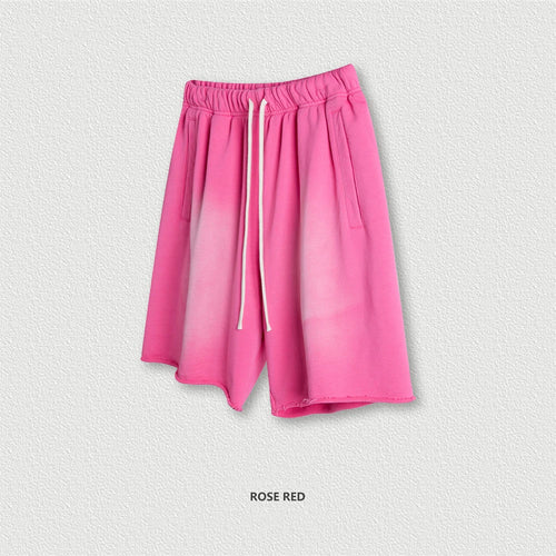 Obsidian Phoenix Unisex Luxury Solid Cotton Shorts - High Street Side-Slit Knee-Length Pants
