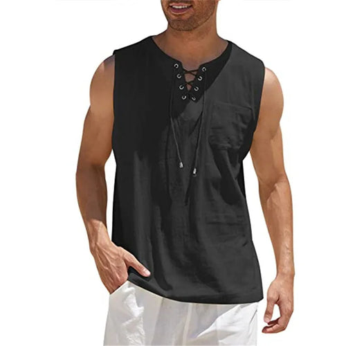 Obsidian Phoenix Men's Luxury Cotton Linen Vest