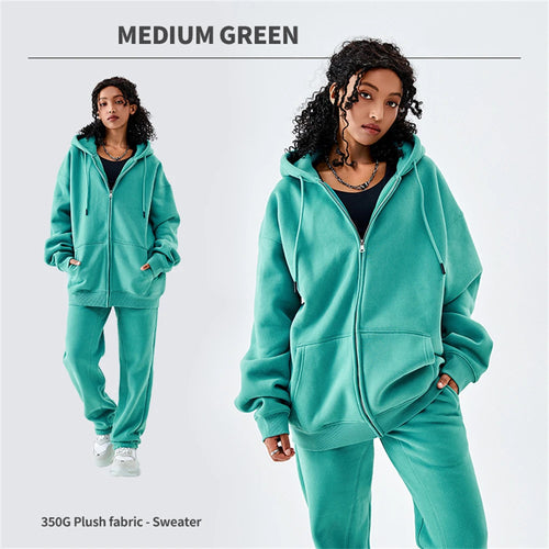 Obsidian Phoenix Luxury 350gsm Fleece Sweatpants and Zipper Hoodie Set