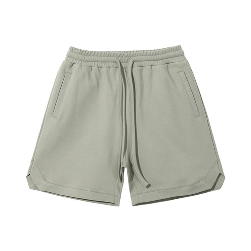 Obsidian Phoenix Unisex Luxury Solid Cotton Shorts - High Street Side-Slit Knee-Length Shorts