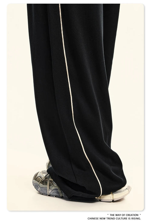 Obsidian Phoenix Unisex Luxury 100% Cotton Pants - 380gsm Oversized Straight-Leg Loose Trousers