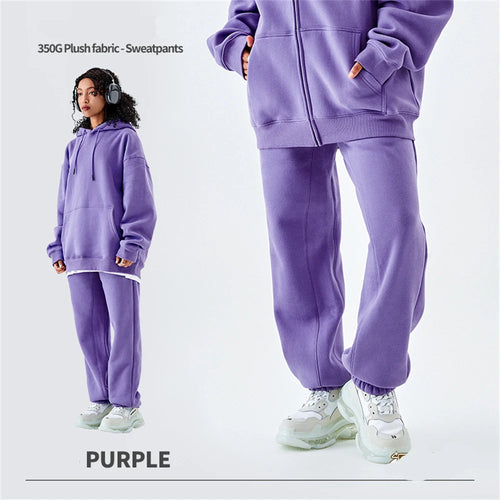 Obsidian Phoenix Luxury 350gsm Fleece Sweatpants - Unisex Casual Loose-Fit Warm Joggers in 18 Colors