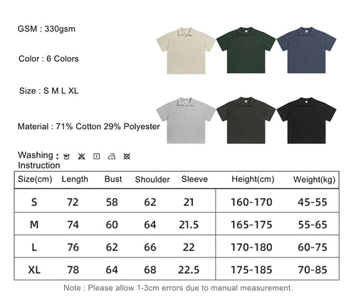 Obsidian Phoenix Unisex Luxury Heavyweight Waffle T-Shirt - 330gsm Oversized Turn-Down Collar Tee with Pocket