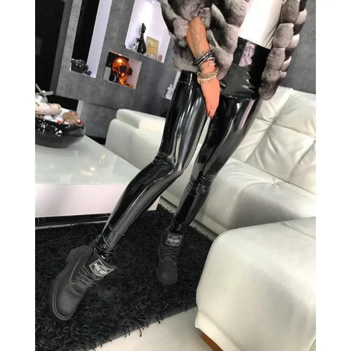 Celestial Comfort Black PU Leather Leggings - Celestial Comfort Clothing