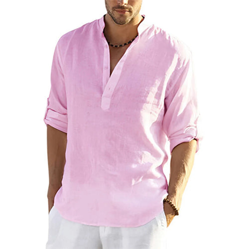 Celestial Comfort New Men's Loose Top Cotton Linen Long Sleeve T-Shirt - Celestial Comfort Clothing