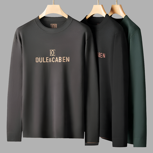 Obsidian Phoenix  {Dule & Caben} Luxury Wool Letter-Printed Sweater - Top-Grade Loose-Fit Men’s Christmas Jumper in Sizes Up to 8XL